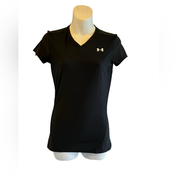 Under Armour Juniors Black
HeatGear Tech V Neck Short Sleeve Shirt NIB Top Lg - Picture 1 of 14